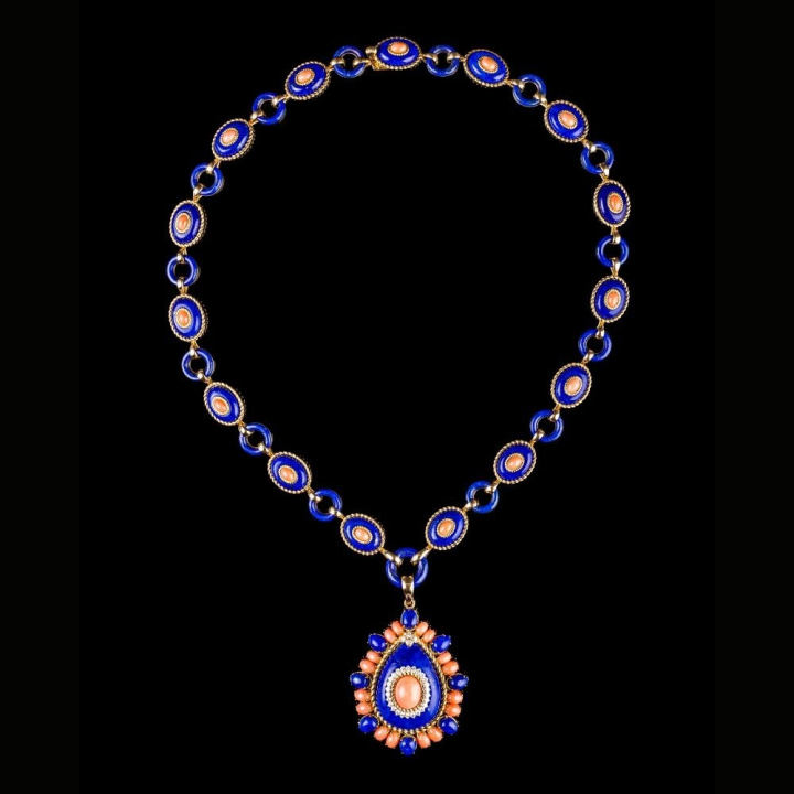 Goccia di Mare, Hard stone and diamond necklace
